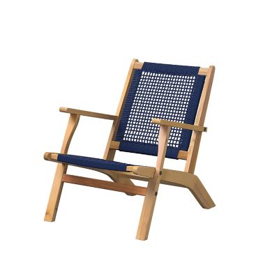 Image showing  24 in. x 31 in. x 29 in. Vega Natural Stain Chair, Navy