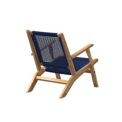 Image showing  24 in. x 31 in. x 29 in. Vega Natural Stain Chair, Navy