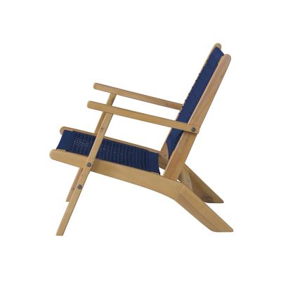 Image showing  24 in. x 31 in. x 29 in. Vega Natural Stain Chair, Navy