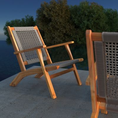 Image showing 5 th Fire Sense Vega Natural Stain Chair, Gray
