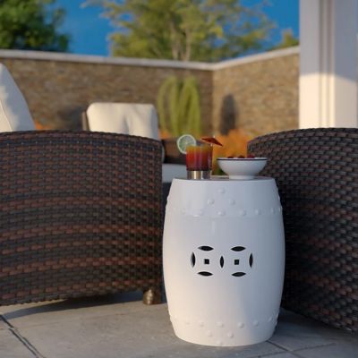 Fire Sense Double Medallion Ceramic Garden Stool