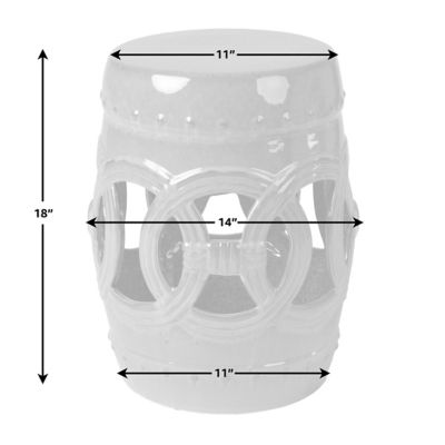 Image showing 5 th Fire Sense Medallion Ceramic Garden Stool, Green, 63614