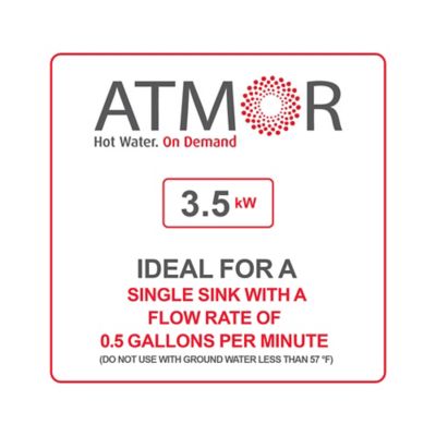 Image showing  3.5kW/120V 0.5 GPM Point-of-Use Electric Tankless Water Heater, Pressure Relief Device, 1-Sink Water Heater