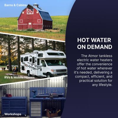 Image showing  3.5kW/120V 0.5 GPM Point-of-Use Electric Tankless Water Heater, Pressure Relief Device, 1-Sink Water Heater