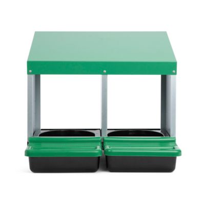 Image showing 8 th Homestead Essentials Classic 2-Compartment Chicken Nesting Box with Perch Lids