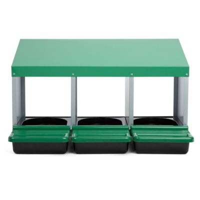 Image showing 8 th Homestead Essentials Classic 3-Compartment Chicken Nesting Box with Perch Lids