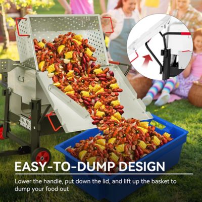 Image showing  150 qt. Double Sack Crawfish Boiler, Outdoor Stove Propane Gas Cooker for Crawfish Season, 135,000 BTU