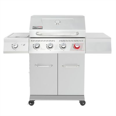 Royal Gourmet Stainless Steel 4-Burner Gas Grill with Sear & Side Burners, 54,000 BTU, 632 sq. in., Silver, GA4402S