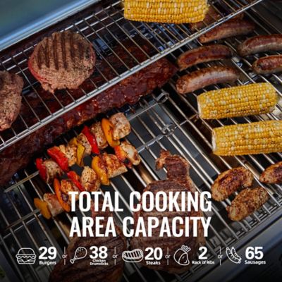 Image showing  4-Burner Propane Gas Grill with Cabinet, Gray, With Sear and Side Burner