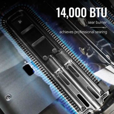 Image showing 5 th Royal Gourmet 4-Burner Propane Gas Grill with Cabinet, Gray, With Sear and Side Burner