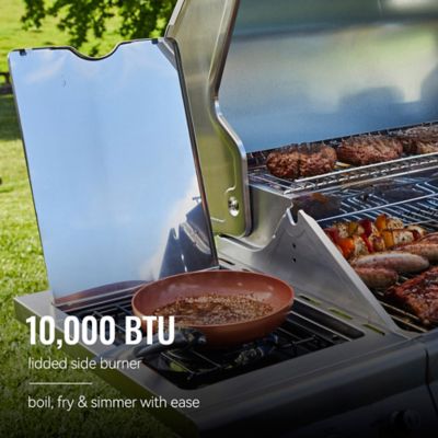 Image showing 6 th Royal Gourmet 4-Burner Propane Gas Grill with Cabinet, Gray, With Sear and Side Burner