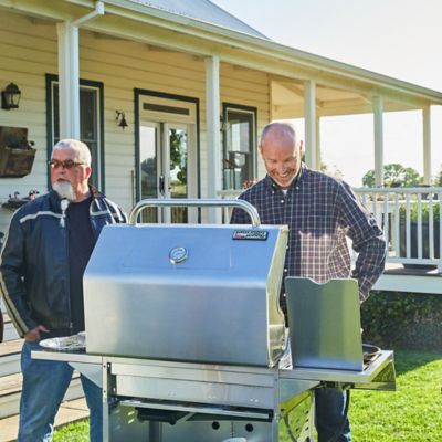 Image showing 7 th Royal Gourmet 4-Burner Propane Gas Grill with Cabinet, Gray, With Sear and Side Burner