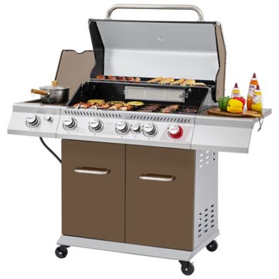 Royal Gourmet 5-Burner Propane Gas Grill, Sear Burner, Rear Burner and Side Burner, 738 sq. in., 74,000 BTU, Coffee, GA5403C