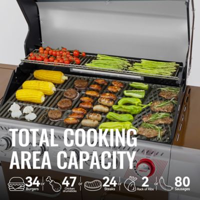 Image showing  5-Burner Propane Gas Grill, Coffee, With Rear, Sear and Side Burner