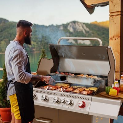 Image showing 9 th Royal Gourmet 5-Burner Propane Gas Grill, Coffee, With Rear, Sear and Side Burner