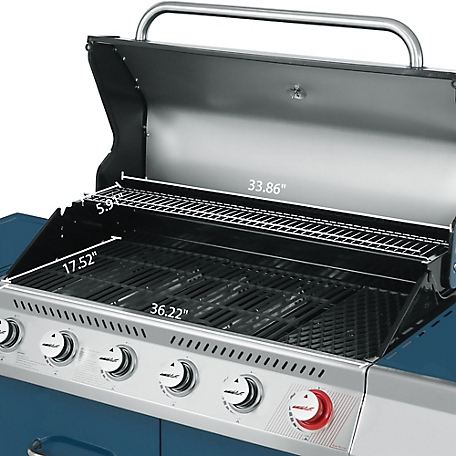 Royal Gourmet 6-Burner Cabinet Style Propane Gas Grill with Sear Burner and Side  Burner, 74,000 BTU, Blue, GA6402B at Tractor Supply Co.