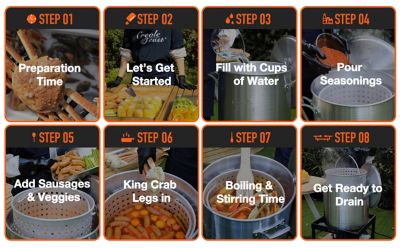 Image showing 7 th Creole Feast 60 qt. Seafood Boiling Kit with Strainer, Aluminum Propane Gas Boiler, 100,000 BTU, 10 PSI Regulator