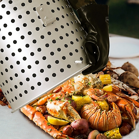Creole Feast 36 in. Stainless Steel Strainer, Wire Skimmer and Mesh Scoop,  Crawfish Long Ladle Accessories, SKM3602 at Tractor Supply Co.