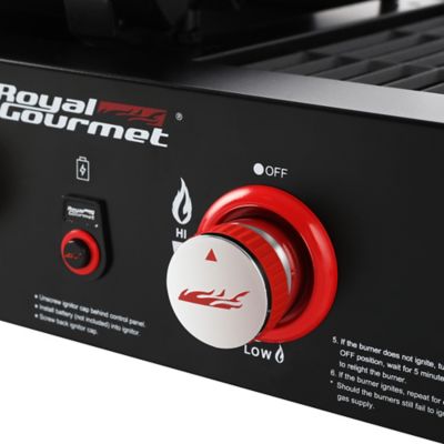 Image showing 7 th Royal Gourmet 4-Burner Propane Gas Portable Grill Griddle Combo, Side Handles for Outdoor Cooking, 40,000 BTU, Black