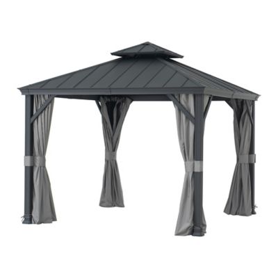 SummerCove 10 ft. x 10 ft.Hardtop Gazebo,Aluminum Frame,2-Tier Steel Patio Bacyard Gazebo with Netting,Curtain and Celling Hook Beautiful gazebo and wayfair was willing to work with us for an easy delivery
