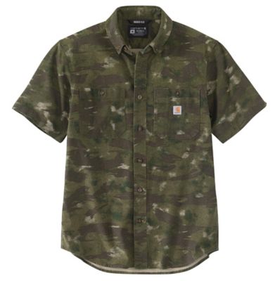 Carhartt Men's Rugged Flex Midweight Canvas Camo Short-Sleeve Shirt