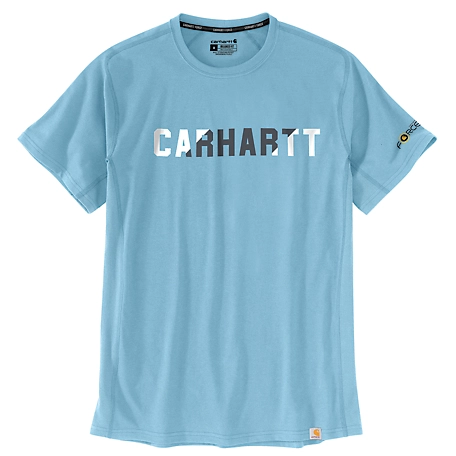 Carhartt Men's Short-Sleeve Force Relaxed Fit Midweight Block Logo Graphic T-Shirt