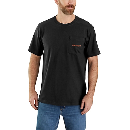 Carhartt Men's Short-Sleeve Relaxed Fit Heavyweight Pocket Logo Graphic T-Shirt