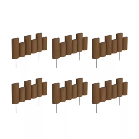 Greenes 1.5" x 18" Wooden Half Log Offset Lawn Edging 6 Pack Landscape Fabric & Weed Barriers