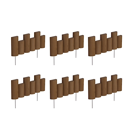 Greenes 1.5 in. x 18 in. Wooden Half-Log Staggered Lawn Edging, 6-Pack