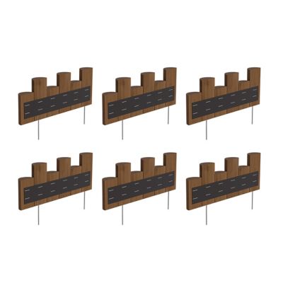 Image showing  1.5 in. x 18 in. Wooden Half-Log Staggered Lawn Edging, 6-Pack