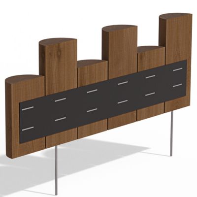 Image showing  1.5 in. x 18 in. Wooden Half-Log Staggered Lawn Edging, 6-Pack