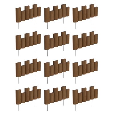 Greenes 1.5 in. x 18 in. Wooden Half-Log Staggered Lawn Edging, 12-Pack