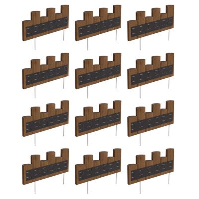 Image showing  1.5 in. x 18 in. Wooden Half-Log Staggered Lawn Edging, 12-Pack