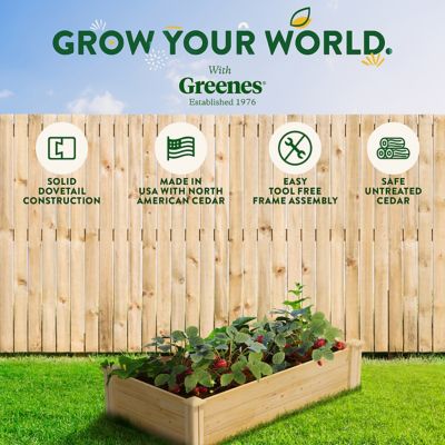 Image showing 7 th Greenes Original Cedar Stackable Raised Garden Bed, 2 ft. x 4 ft. x 10.5 in.
