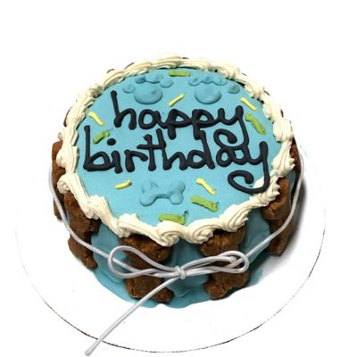 Bubba Rose Biscuit Co. Peanut Butter and Apple Flavor Blue Birthday Dog Cake