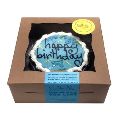 Image showing  Peanut Butter and Apple Flavor Blue Birthday Dog Cake