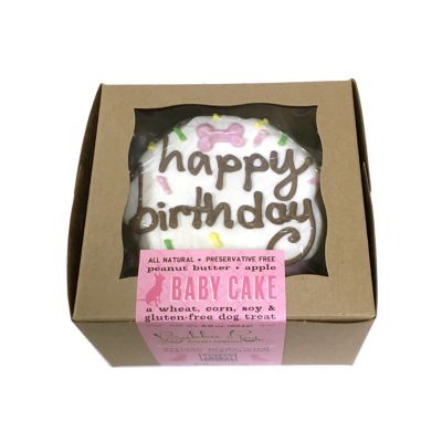 Image showing  Peanut Butter and Apple Flavor Pink Birthday Baby Dog Cake