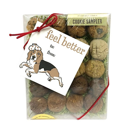 Bubba Rose Biscuit Co. Peanut Butter, Carob, Pumpkin, Honey and Oat Flavor Gift Card Dog Cookie Sampler Box