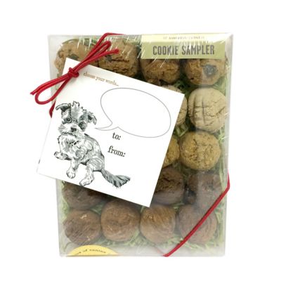 Bubba Rose Biscuit Co. Thought Bubble Peanut Butter, Carob, Honey, Vanilla, Pumpkin and Oatmeal Flavor Gift Card Dog Cookie Box