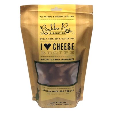 Bubba Rose Biscuit Co. Cheese Flavor I Heart Cheese Dog Biscuit Treats, 6.5 oz.