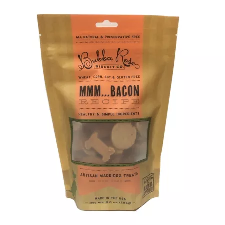 Bubba Rose Biscuit Co Mmm...Bacon Flavored Dog Biscuit Treats 6.5 oz. Dog Biscuits & Cookies