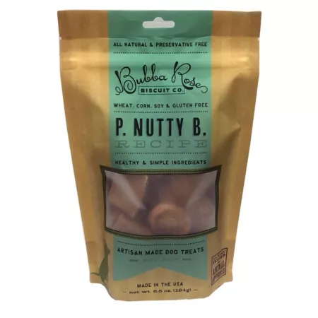 Bubba Rose Biscuit Co Peanut Butter Flavor P Nutty B Dog Treats 6.5 oz. Dog Biscuits & Cookies