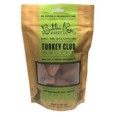 Bubba Rose Biscuit Co. Turkey Flavor Club Dog Biscuit Treats, 6.5 oz.