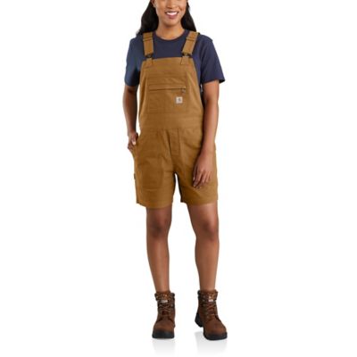 Carhartt Women's Relaxed Fit Mid-Rise Rugged Flex Canvas Shortalls