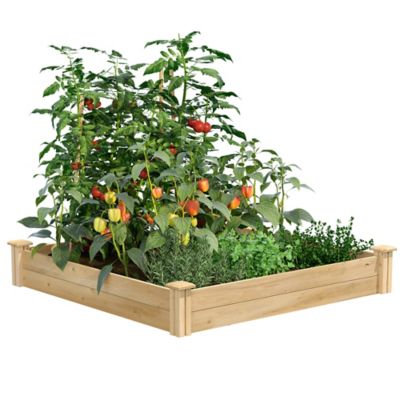 Greenes Original Cedar Stackable Raised Garden Bed, 4 ft. x 4 ft. x 7 in.