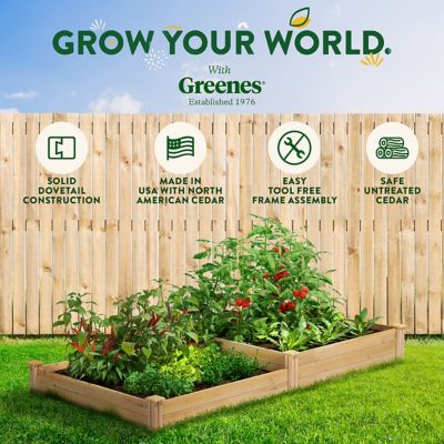 Image showing 7 th Greenes Original Cedar Stackable Raised Garden Bed, 4 ft. x 8 ft. x 7-10.5 in.