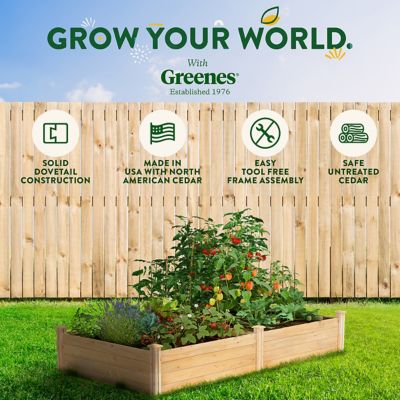 Image showing 7 th Greenes Original Cedar Stackable Raised Garden Bed, 4 ft. x 8 ft. x 14 in.
