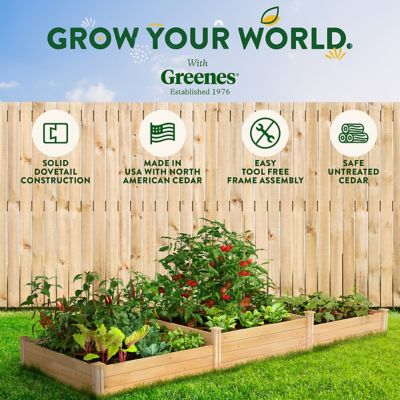 Image showing 7 th Greenes Original Cedar Stackable Raised Garden Bed, 4 ft. x 12 ft. x 10.5-14 in., Tall Tiers