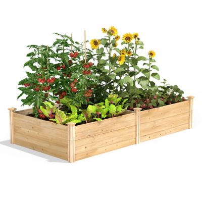 Greenes Original Cedar Stackable Raised Garden Bed, 4 ft. x 8 ft. x 17.5 in.