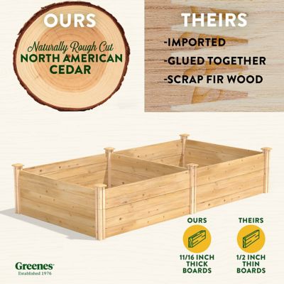 Image showing  Original Cedar Stackable Raised Garden Bed, 4 ft. x 8 ft. x 17.5 in.